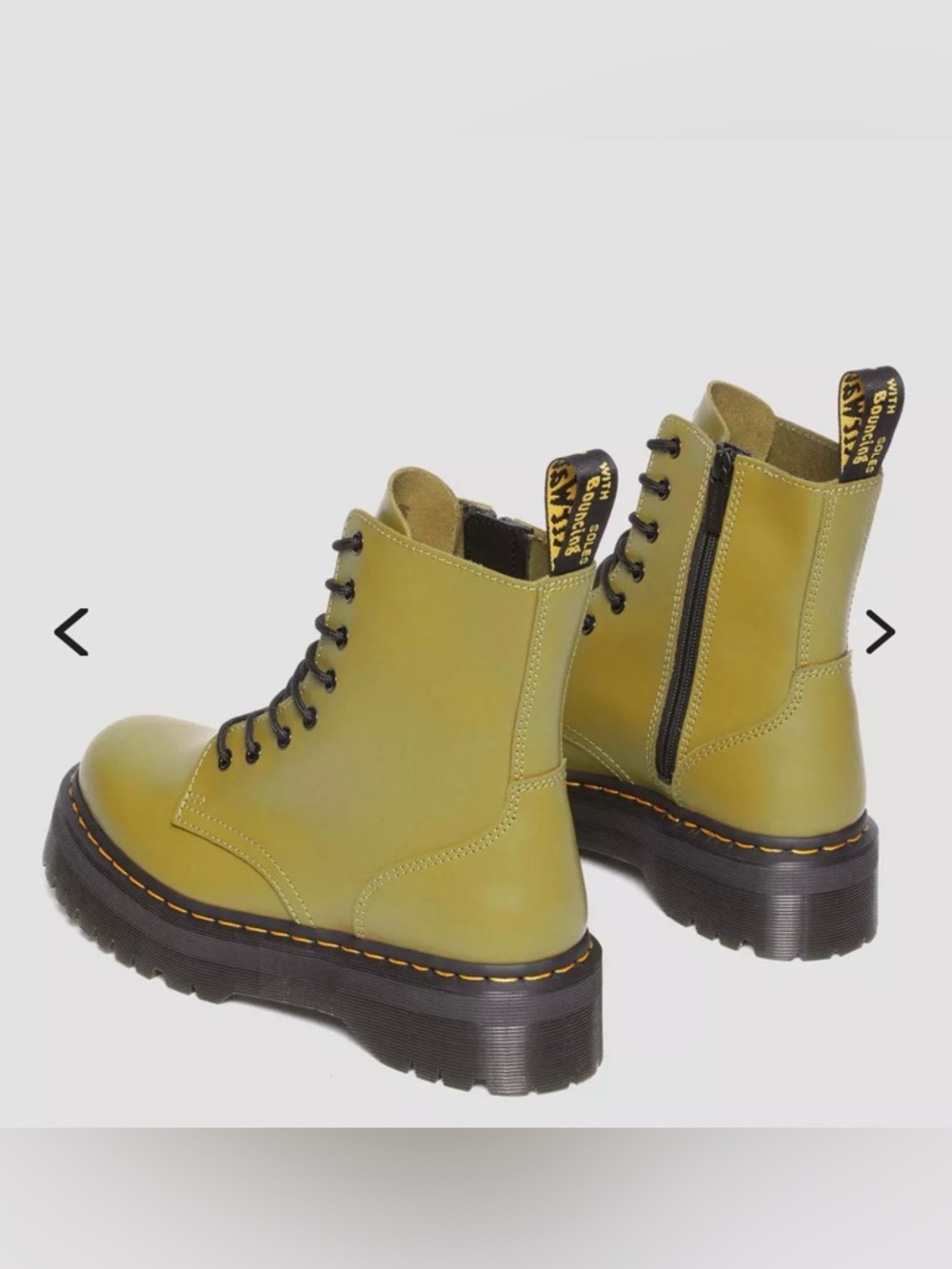 Dr. Martens Jadon Boot smooth leather Platforms- Antique Olive - Picture 2 of 8